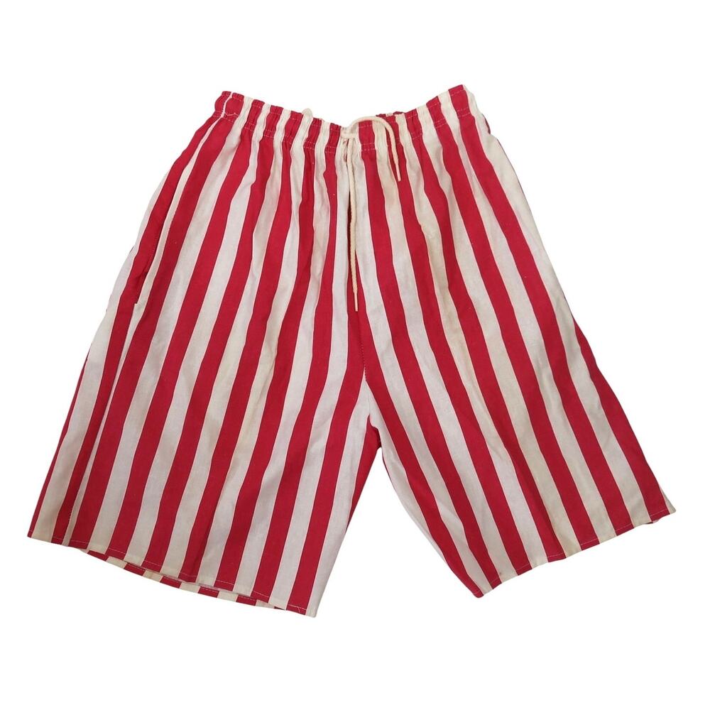 Vintage 80s Victoria Harbor Red and White Striped Mid Length Shorts S